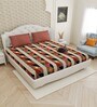 Orange Traditional print 144 TC Cotton King Size  Bedsheet With 2 Pillow Cover