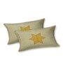 Grey And Yellow Traditional print 144 TC Cotton King Size  Bedsheet With 2 Pillow Cover