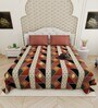 Orange Traditional print 144 TC Cotton King Size  Bedsheet With 2 Pillow Cover