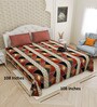 Orange Traditional print 144 TC Cotton King Size  Bedsheet With 2 Pillow Cover