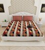 Orange Traditional print 144 TC Cotton King Size  Bedsheet With 2 Pillow Cover