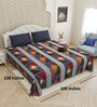 Blue Traditional print 144 TC Cotton King Size  Bedsheet With 2 Pillow Cover