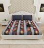 Blue Traditional print 144 TC Cotton King Size  Bedsheet With 2 Pillow Cover