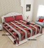 Maroon Traditional print 144 TC Cotton King Size  Bedsheet With 2 Pillow Cover