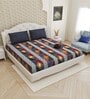Blue Traditional print 144 TC Cotton King Size  Bedsheet With 2 Pillow Cover