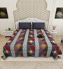 Blue Traditional print 144 TC Cotton King Size  Bedsheet With 2 Pillow Cover