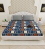 Blue Traditional print 144 TC Cotton King Size  Bedsheet With 2 Pillow Cover