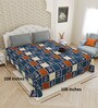 Blue Traditional print 144 TC Cotton King Size  Bedsheet With 2 Pillow Cover