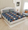 Blue Traditional print 144 TC Cotton King Size  Bedsheet With 2 Pillow Cover