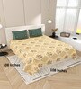 Yellow Floral 144 TC Cotton King Size  Bedsheet With 2 Pillow Cover