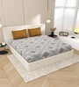 Blue Floral 144 TC Cotton King Size  Bedsheet With 2 Pillow Cover