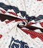 White Traditional print 144 TC Cotton King Size  Bedsheet With 2 Pillow Cover