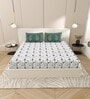 Green Block Print  144 TC Cotton King Size  Bedsheet With 2 Pillow Cover