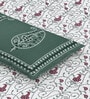 Green Block Print  144 TC Cotton King Size  Bedsheet With 2 Pillow Cover