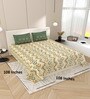 Green Block Print  144 TC Cotton King Size  Bedsheet With 2 Pillow Cover