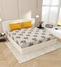Light Green Traditional print 144 TC Cotton King Size  Bedsheet With 2 Pillow Cover