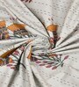 Light Green Traditional print 144 TC Cotton King Size  Bedsheet With 2 Pillow Cover