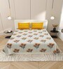 Light Green Traditional print 144 TC Cotton King Size  Bedsheet With 2 Pillow Cover
