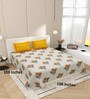 Light Green Traditional print 144 TC Cotton King Size  Bedsheet With 2 Pillow Cover