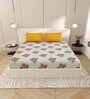 Light Green Traditional print 144 TC Cotton King Size  Bedsheet With 2 Pillow Cover