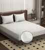Grey 250 Tc Cotton Fitted Bedsheet With 2 Pillow Covers