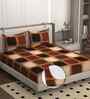 Brown 250 Tc Cotton Fitted Bedsheet With 2 Pillow Covers