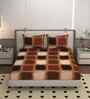 Brown 250 Tc Cotton Fitted Bedsheet With 2 Pillow Covers
