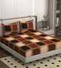 Brown 250 Tc Cotton Fitted Bedsheet With 2 Pillow Covers