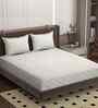 Grey 250 Tc Cotton Fitted Bedsheet With 2 Pillow Covers