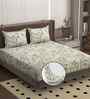 Beige 250 Tc Cotton Fitted Bedsheet With 2 Pillow Covers
