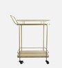 SuperNova Metal Bar Trolley In Gold Finish With Wood