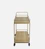 SuperNova Metal Bar Trolley In Gold Finish With Wood