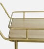 SuperNova Metal Bar Trolley In Gold Finish With Wood