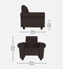 Supreme Adv Fabric 1 Seater Sofa In Dark Brown Colour