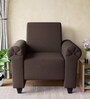 Supreme Adv Fabric 1 Seater Sofa In Dark Brown Colour