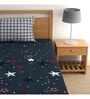 Blue Wildlife 210 TC Microfiber Single Size Bedsheet With 1 Pillow Covers