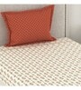 Cream Abstract 210 TC Microfiber Single Bed Sized Bed Sheets With 1 Pillow Cover