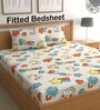 Cream Kids 210 TC Microfiber Double Bedsheet With 2 Pillow Covers Supreme Collection