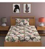 Multicolor Floral 210 TC Microfiber Single Bed Sized Bed Sheets With 1 Pillow Cover