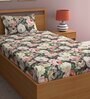 Multicolor Floral 210 TC Microfiber Single Bed Sized Bed Sheets With 1 Pillow Cover