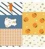 Multicolor Teddy Print 210 TC Microfiber Double Size Bedsheet With 2 Pillow Covers