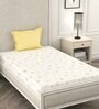 White Floral 210 TC Microfiber Single Bed Sized Bed Sheets With 1 Pillow Cover