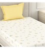 White Floral 210 TC Microfiber Single Bed Sized Bed Sheets With 1 Pillow Cover