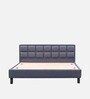 Surma Upholstered King Size Bed In Omega Blue Finish