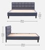 Surma Upholstered King Size Bed In Omega Blue Finish
