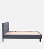 Surma Upholstered King Size Bed In Omega Blue Finish