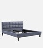 Surma Upholstered King Size Bed In Omega Blue Finish