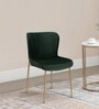 Surrang Velvet Dining Chair In Dark Green Colour Surrang Velvet Dining Chair In Dark Green Colour