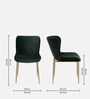 Surrang Velvet Dining Chair In Dark Green Colour Surrang Velvet Dining Chair In Dark Green Colour