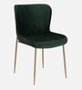 Surrang Velvet Dining Chair In Dark Green Colour Surrang Velvet Dining Chair In Dark Green Colour